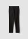 Black regular-fit formal trousers in stretch viscose_1