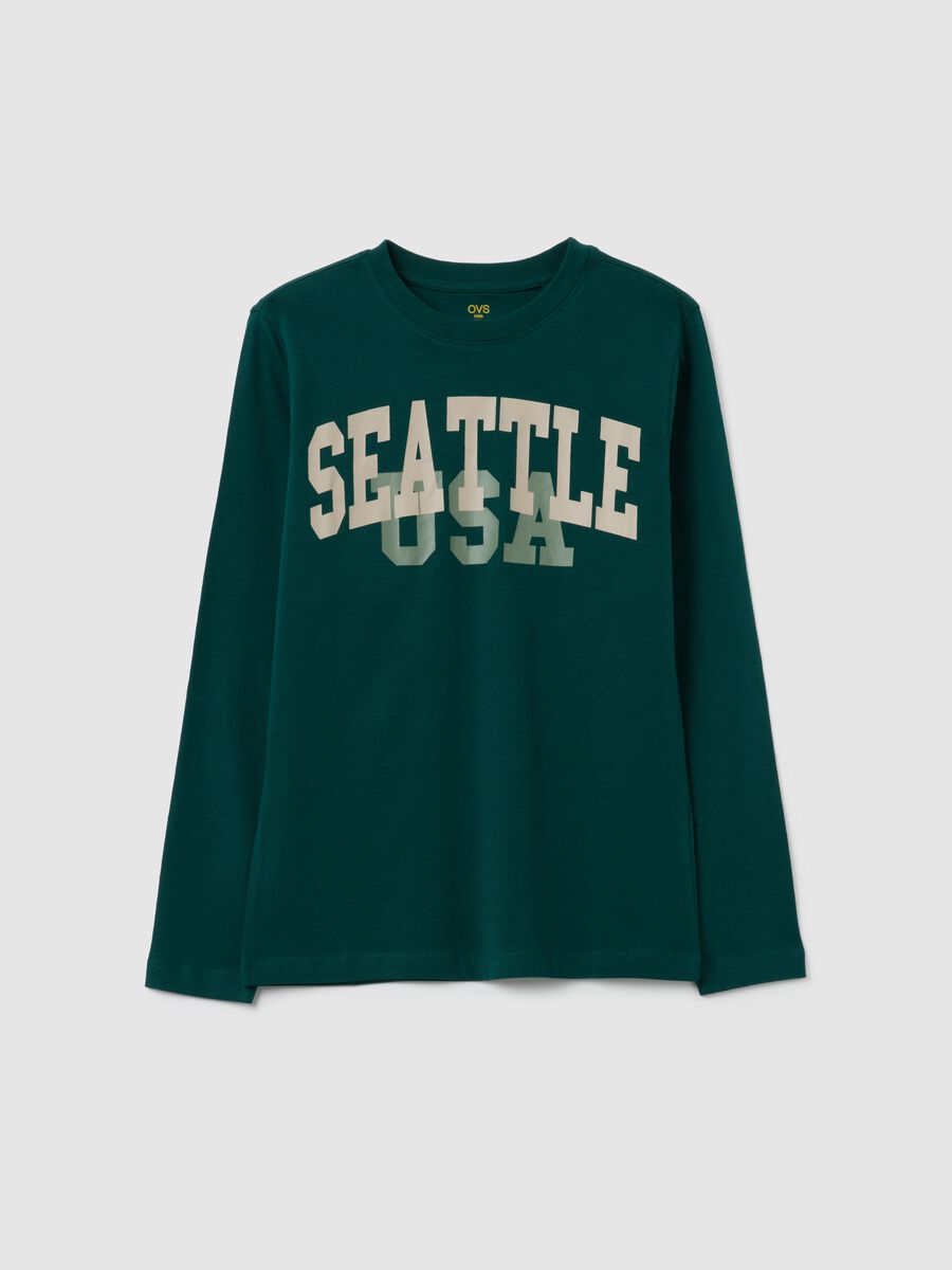 Boys' Pure Cotton Green Long Sleeve Top_3
