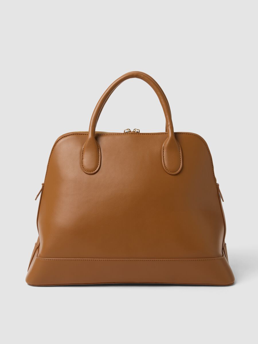 Braune Handtasche mit Reissverschluss_1