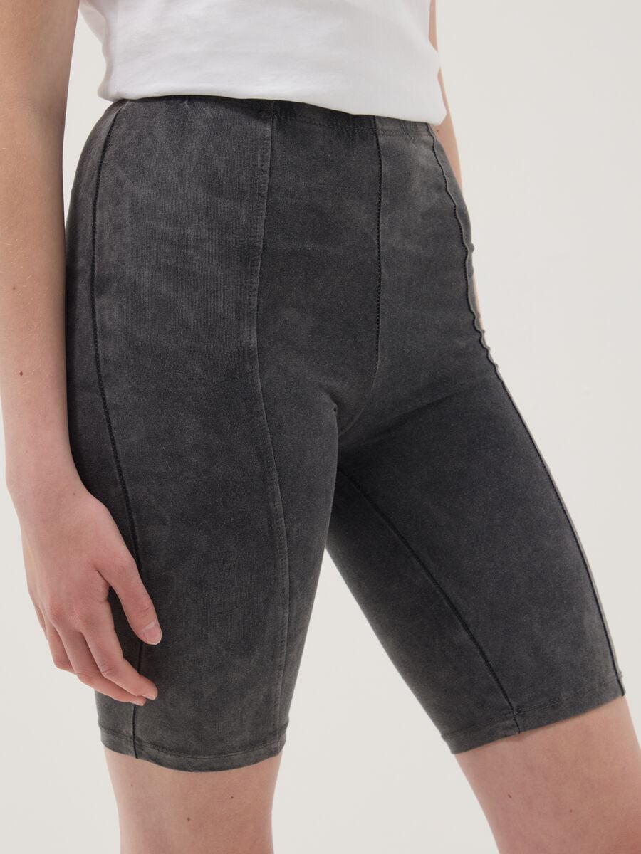 Grey stretch cotton cycling shorts_2