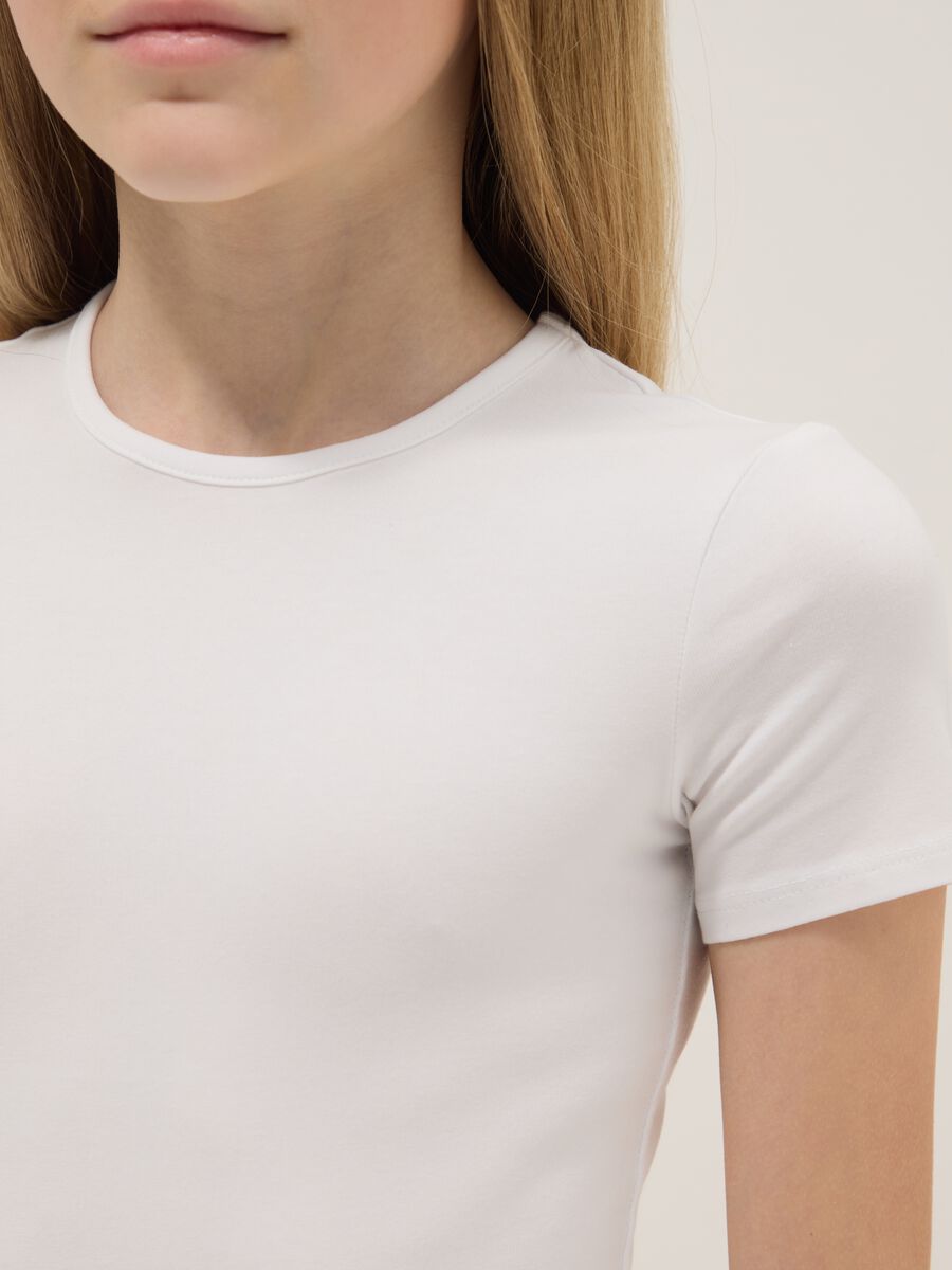 Wei&szlig;er figurbetonter Stretch-Baumwollbody f&uuml;r M&auml;dchen_2