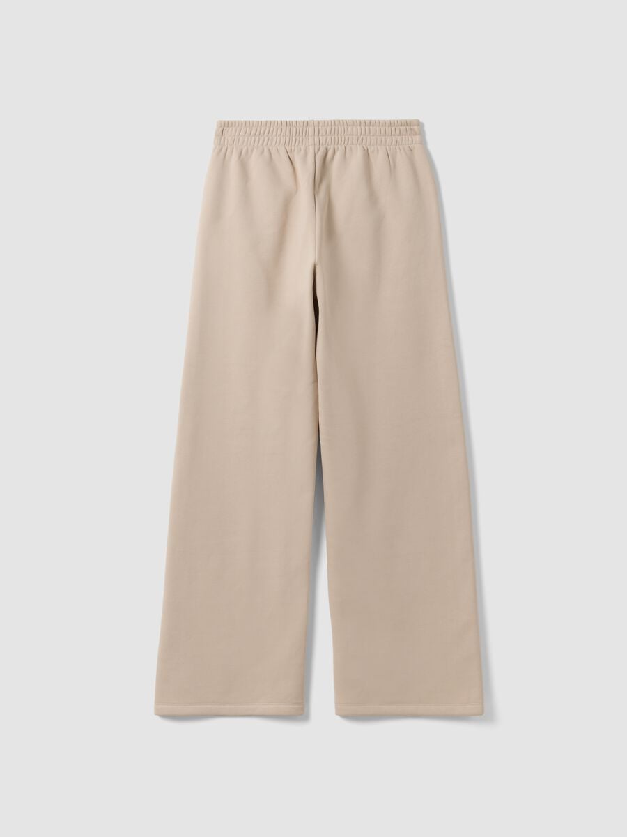 White cotton-blend straight-fit joggers_2
