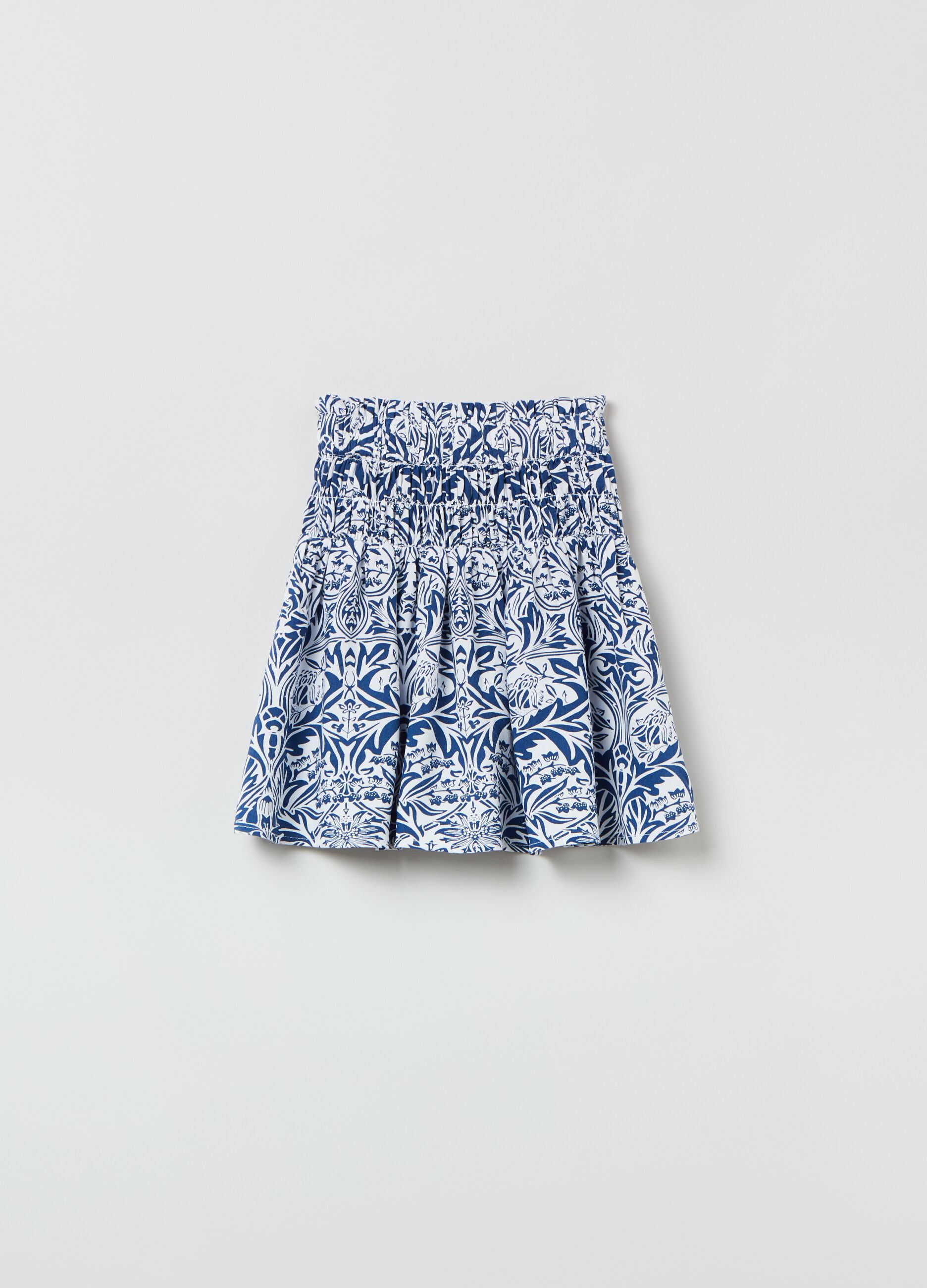 Pleated skirt with floral pattern