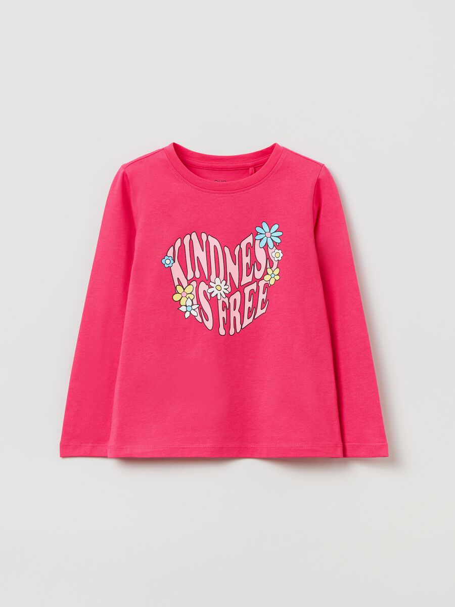 Long-sleeved T-shirt with flower print_0
