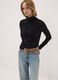 Schwarzes Longsleeve-T-Shirt aus reiner Baumwolle mit Rundhalsausschnitt_0