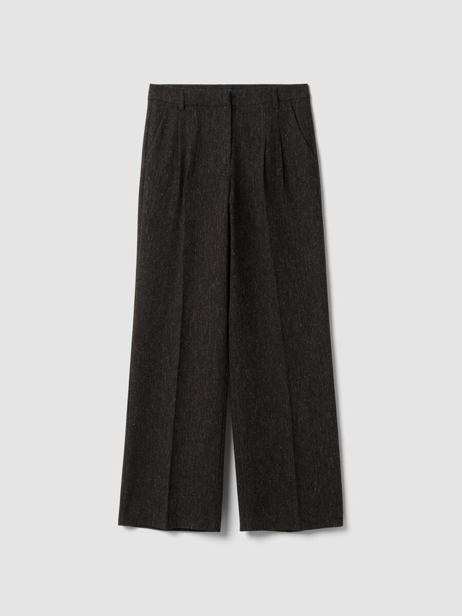 Brown wool and viscose-blend straight-leg trousers_4