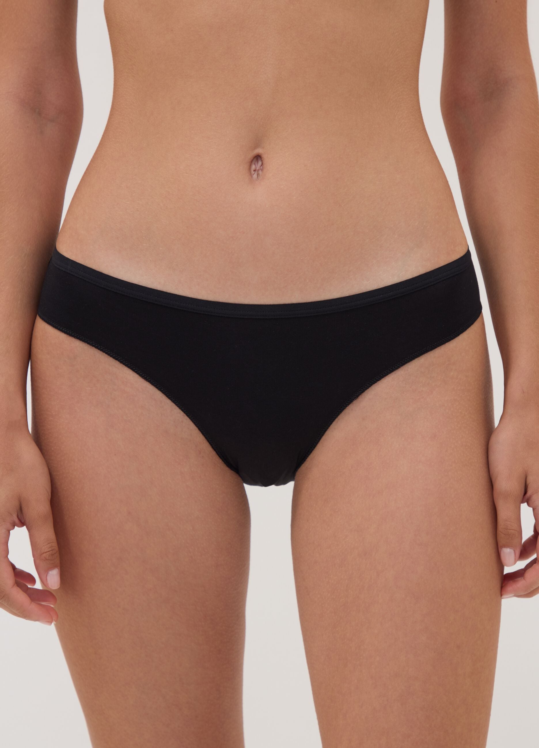 Five-pack of black and white polka-dot stretch cotton briefs