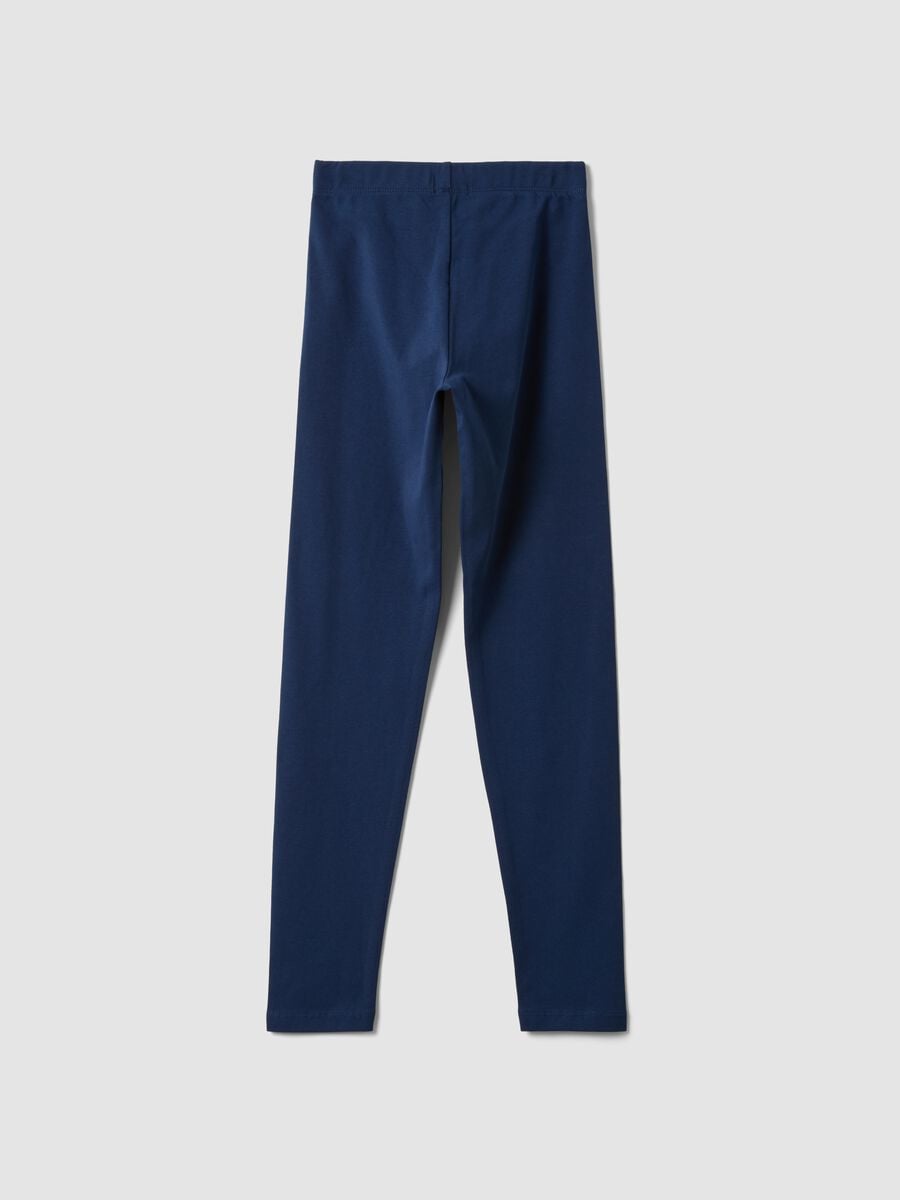 Leggings skinny blu in cotone organico elasticizzato per ragazza_5
