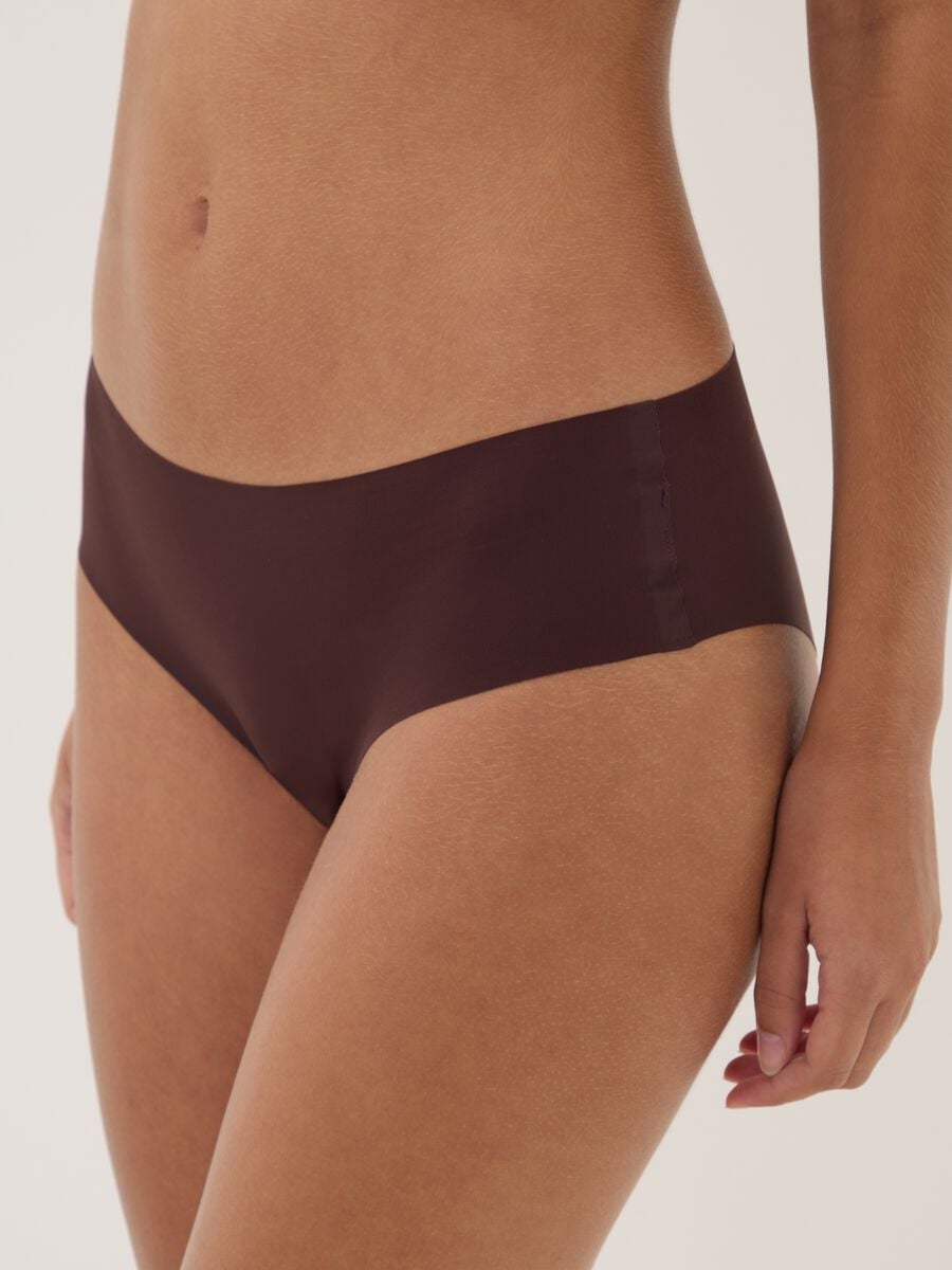 Cueca hipster castanha em microfibra el&aacute;stica com cintura regular_3