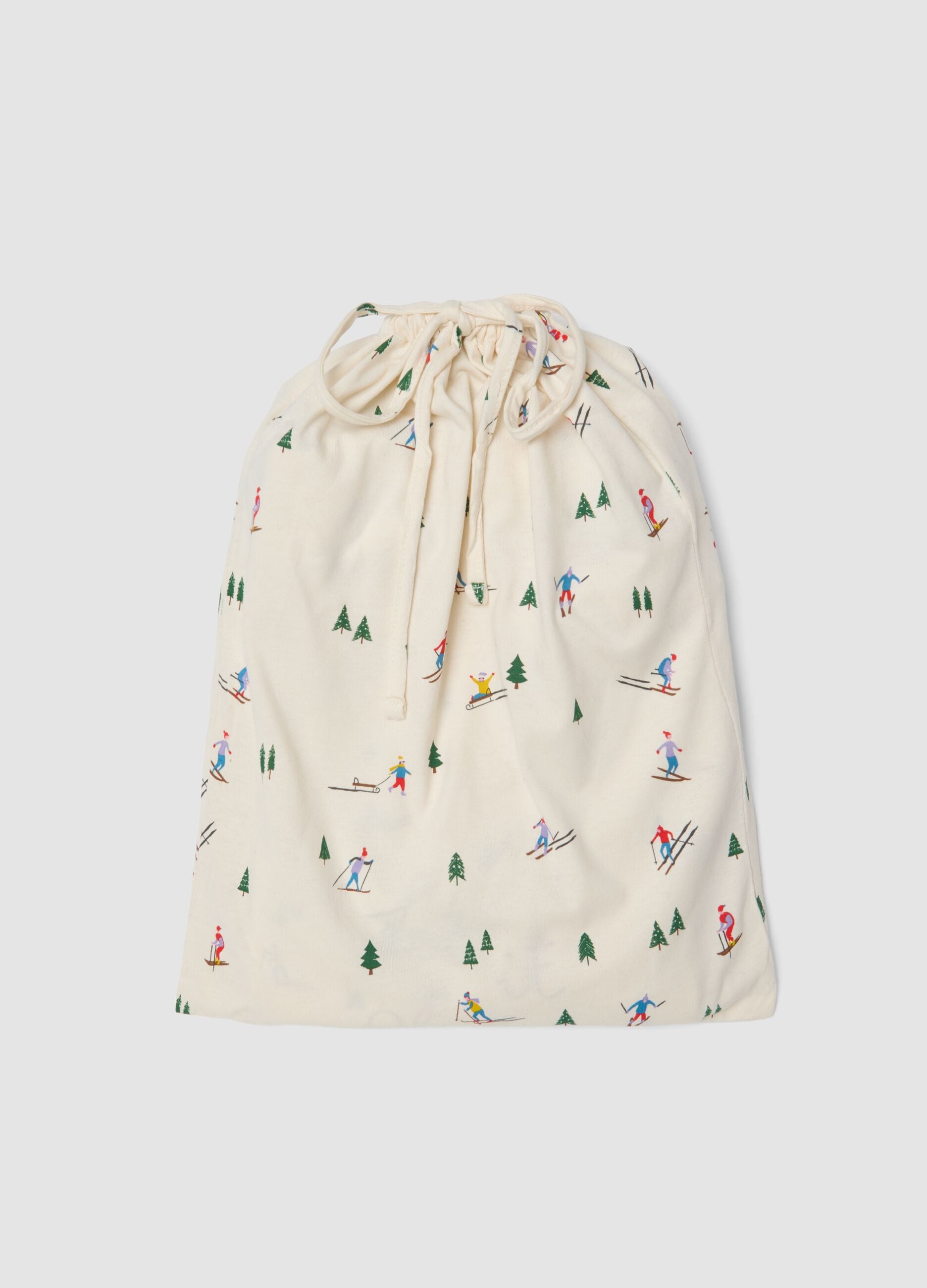 Pijama branco em jersey de algod&atilde;o puro, corte regular