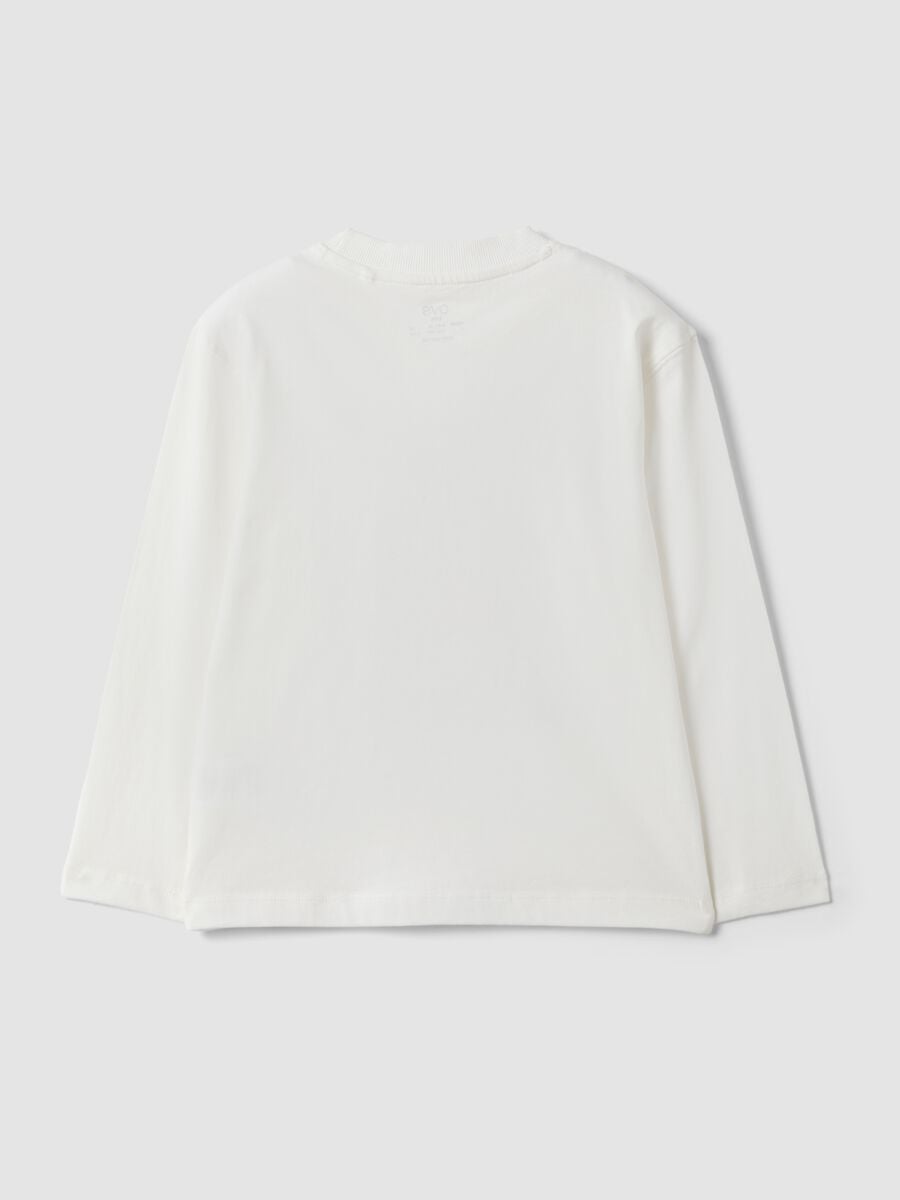 Wei&szlig;es Oversize-T-Shirt aus reiner Baumwolle mit Skate-Print f&uuml;r Jungen_1