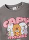 Graues T-Shirt aus Stretch-Baumwolle mit Capybara-Print f&uuml;r M&auml;dchen_2