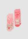 2-pack pink non-slip socks in stretchy organic cotton_0