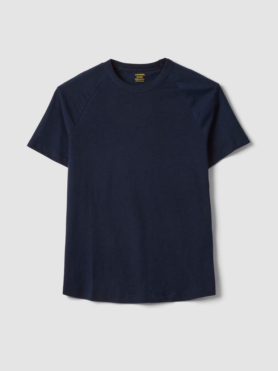 Regular fit blue pure cotton T-shirt_4