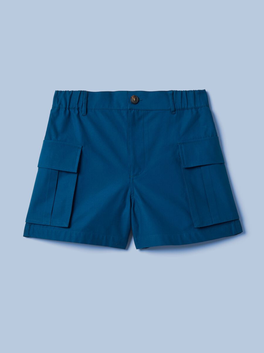 ALTAVIA SAILING Cargo-Shorts in Blau aus reiner Baumwolle mit elastischem Bund_4