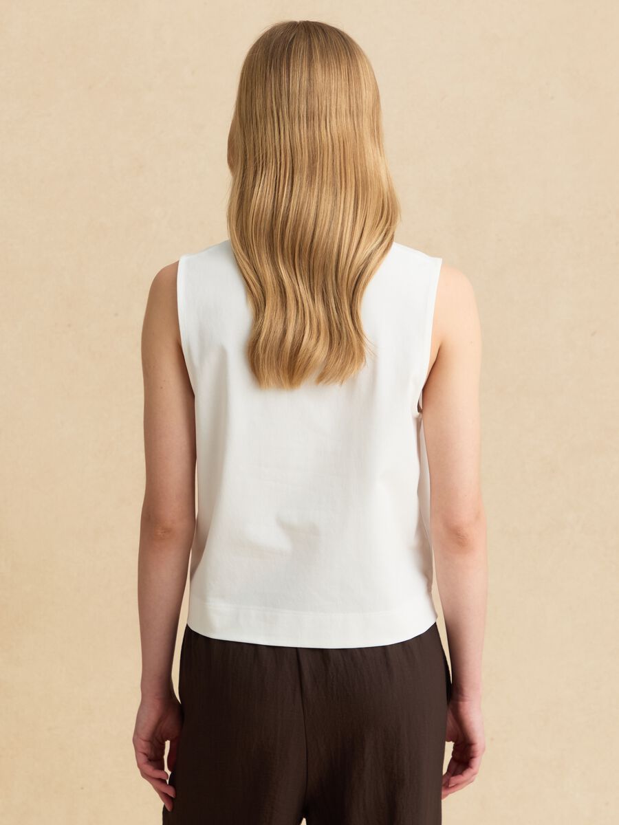 Wei&szlig;es Tanktop aus Baumwollmix_3