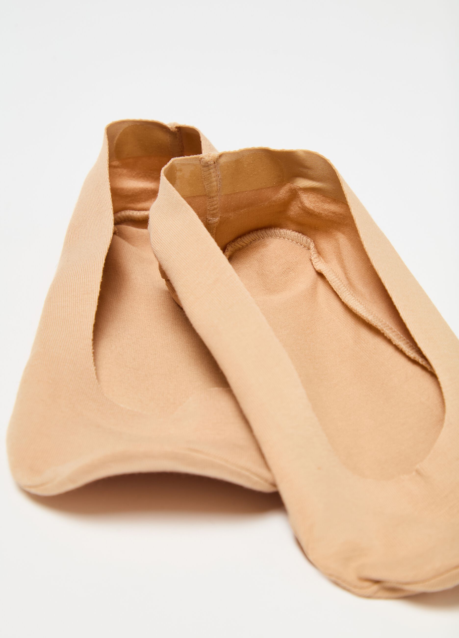 Two-pair pack shoe liners in stretch cotton