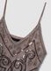 Beige fitted tank top with thin straps in stretch fabric_5