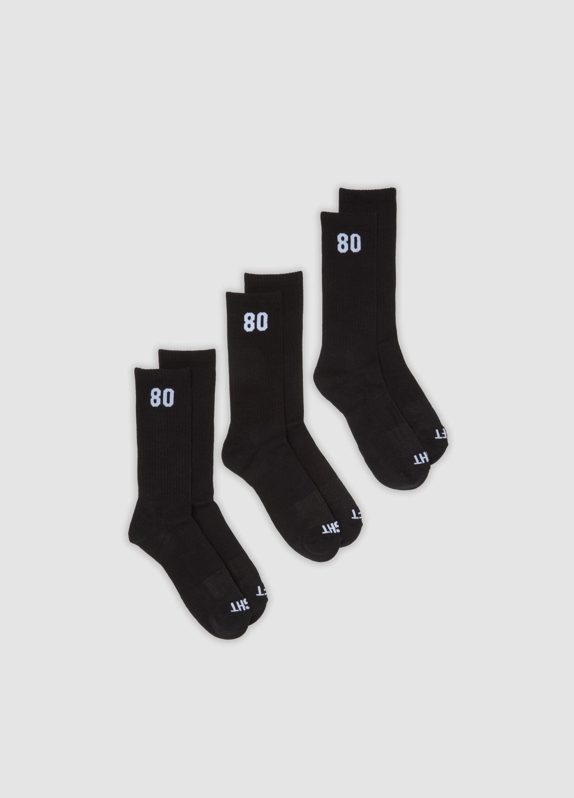 3er-Pack schwarze Sportsocken aus elastischer Bio-Baumwolle