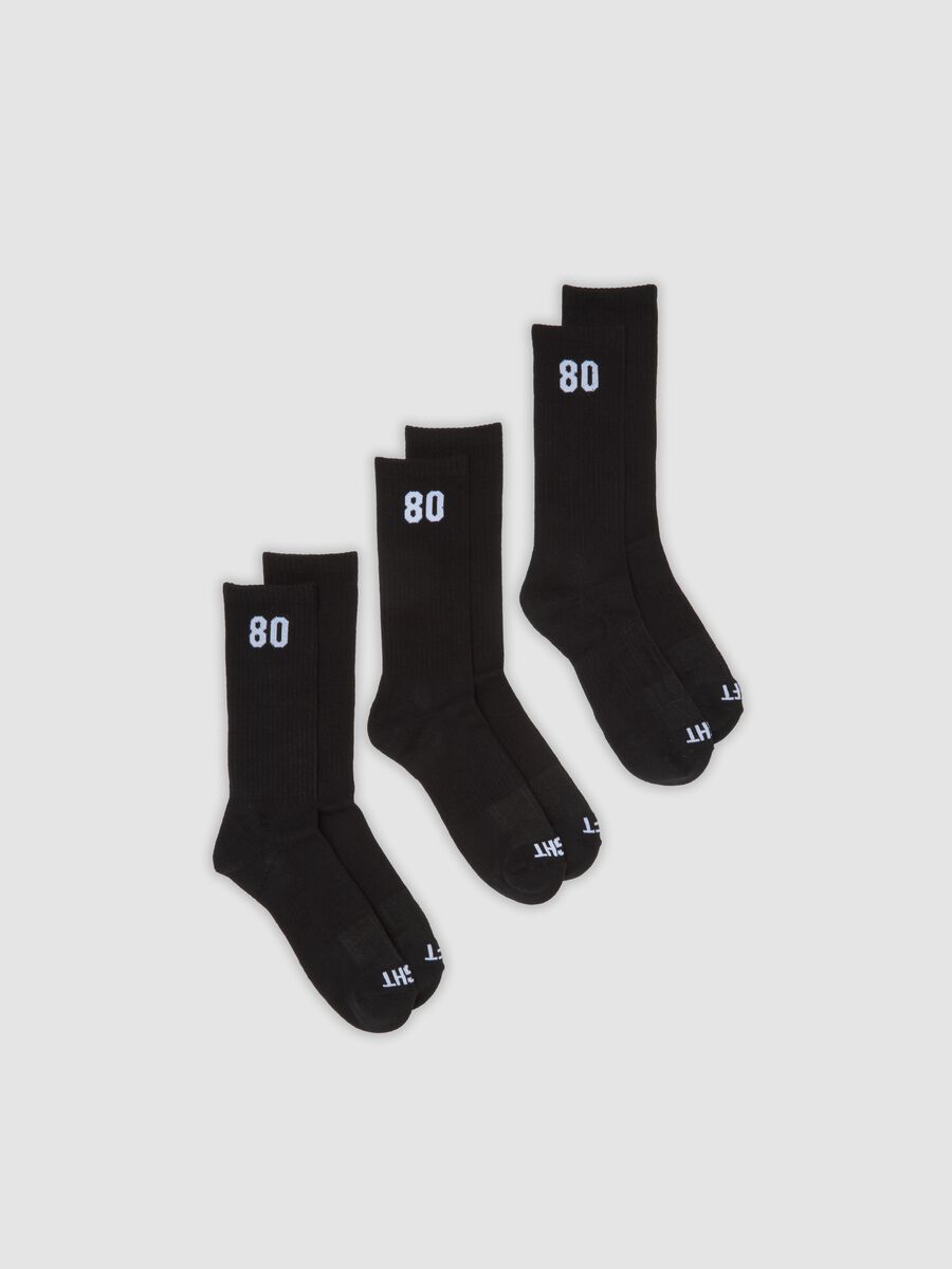 3er-Pack schwarze Sportsocken aus elastischer Bio-Baumwolle_0