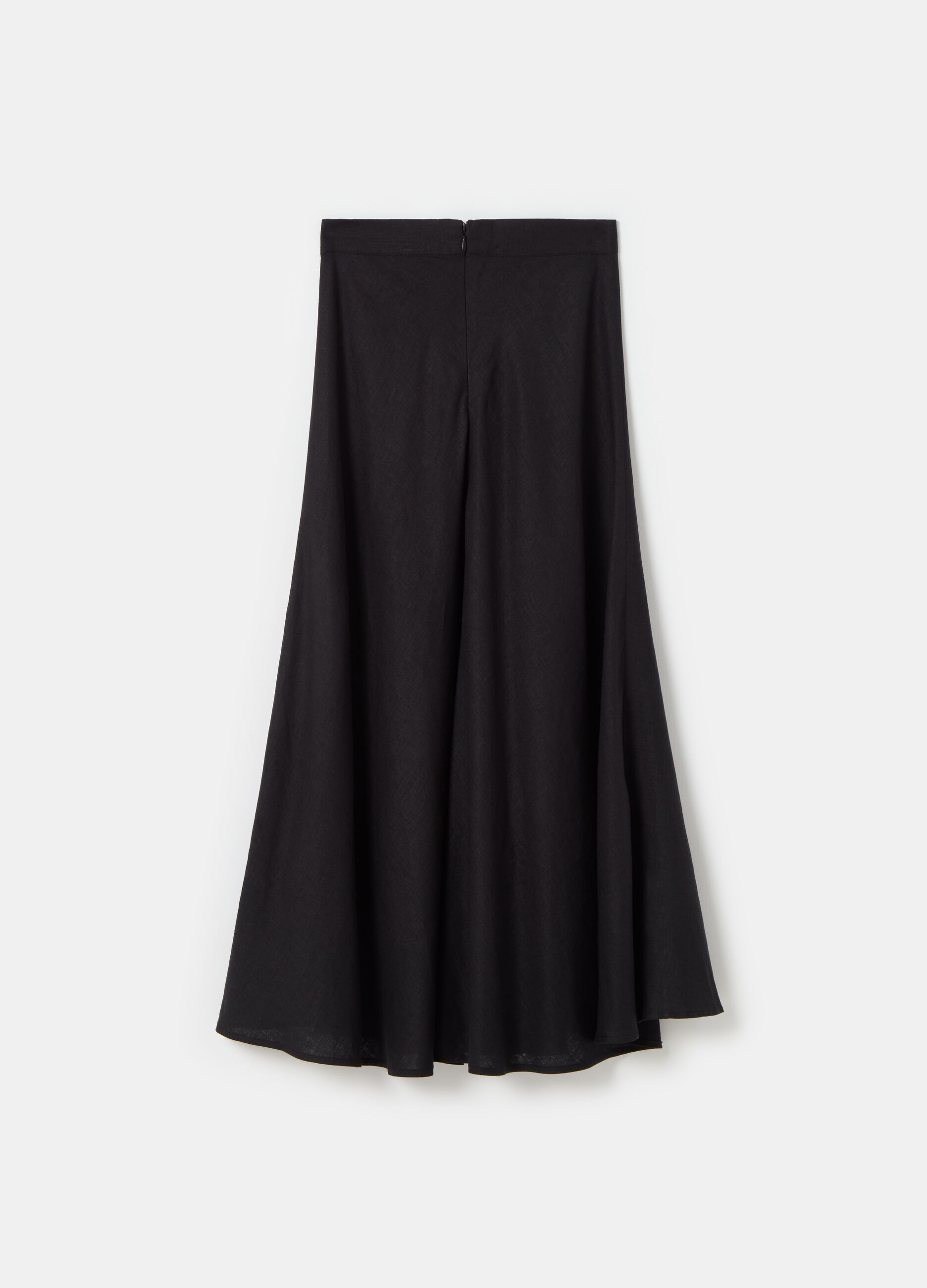 Contemporary long skirt in linen and viscose