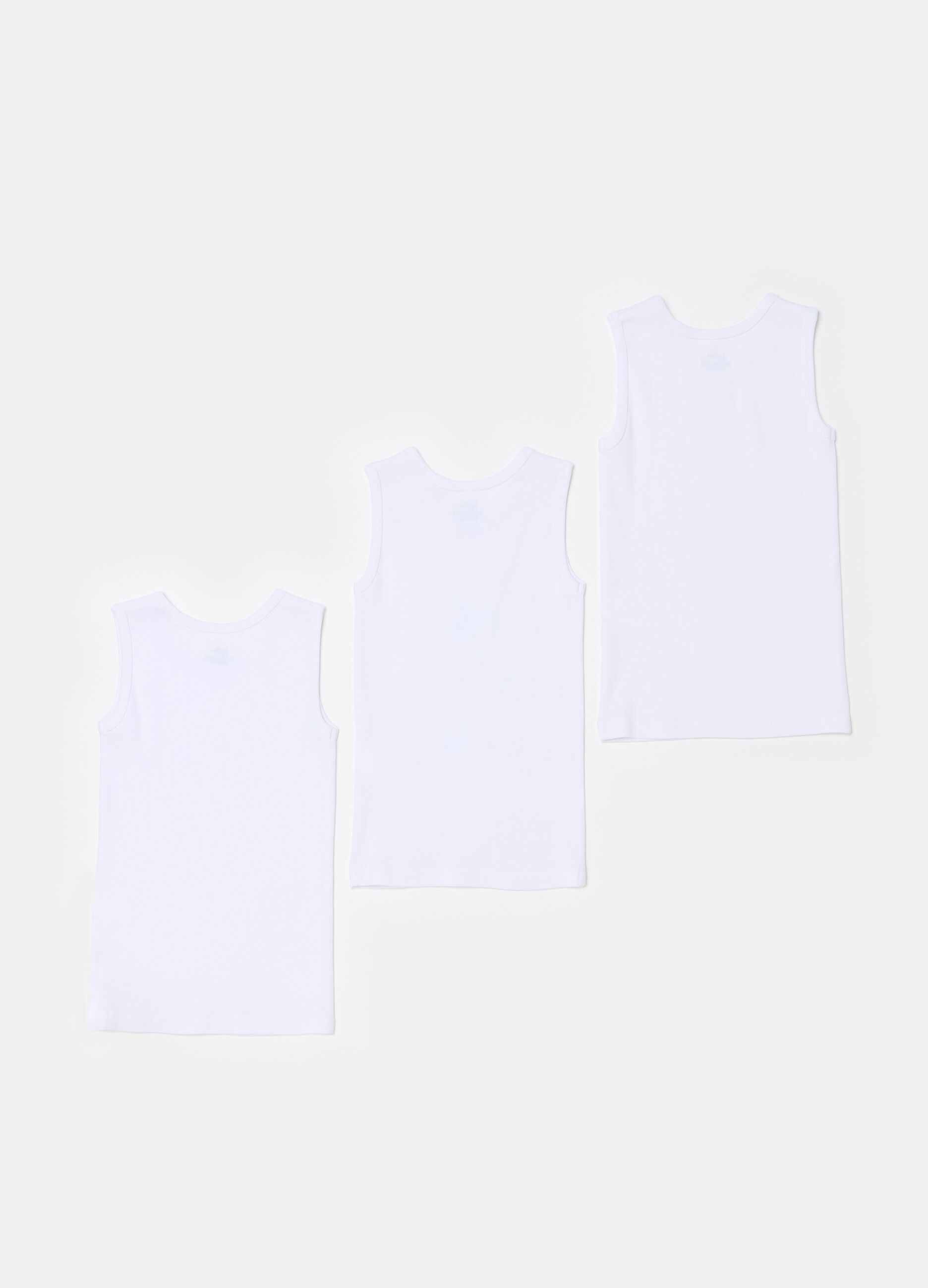 Three-pack racerback vests in organic cotton