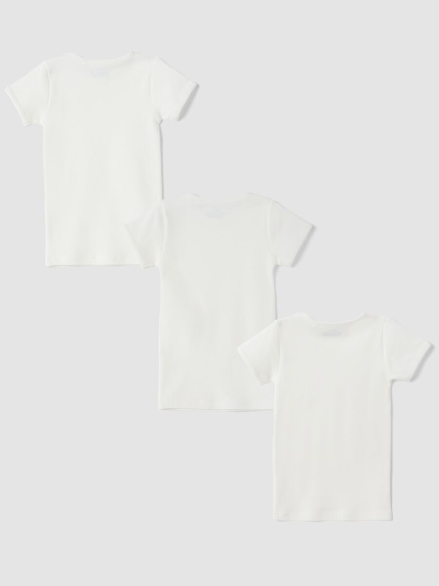 3-pack of white organic cotton baby vests with crew neck_1