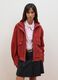 Bomber rosso in vera pelle con zip e bottoni regular fit_2