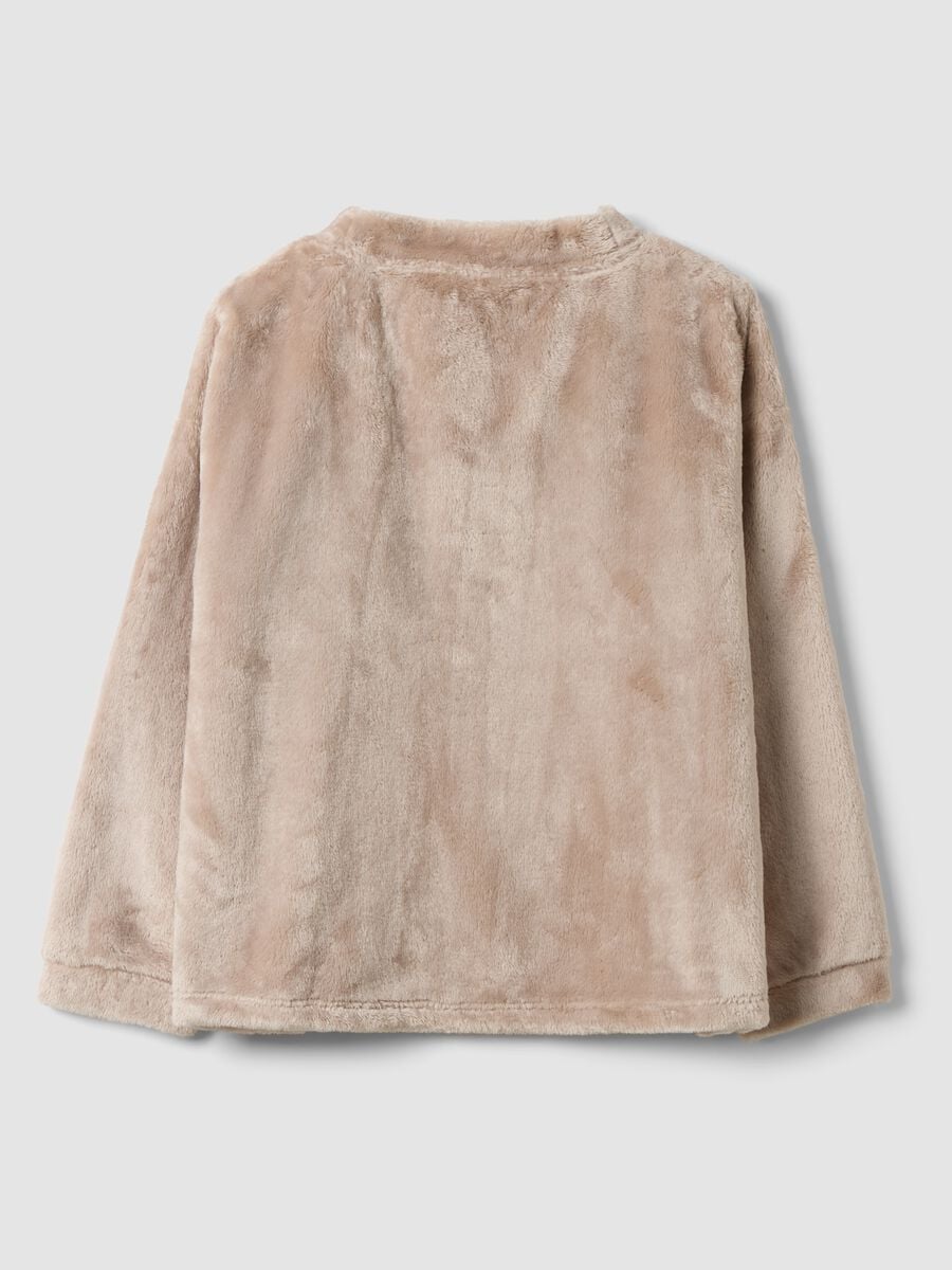 Taupe-grey embroidered regular-fit pyjama top_2