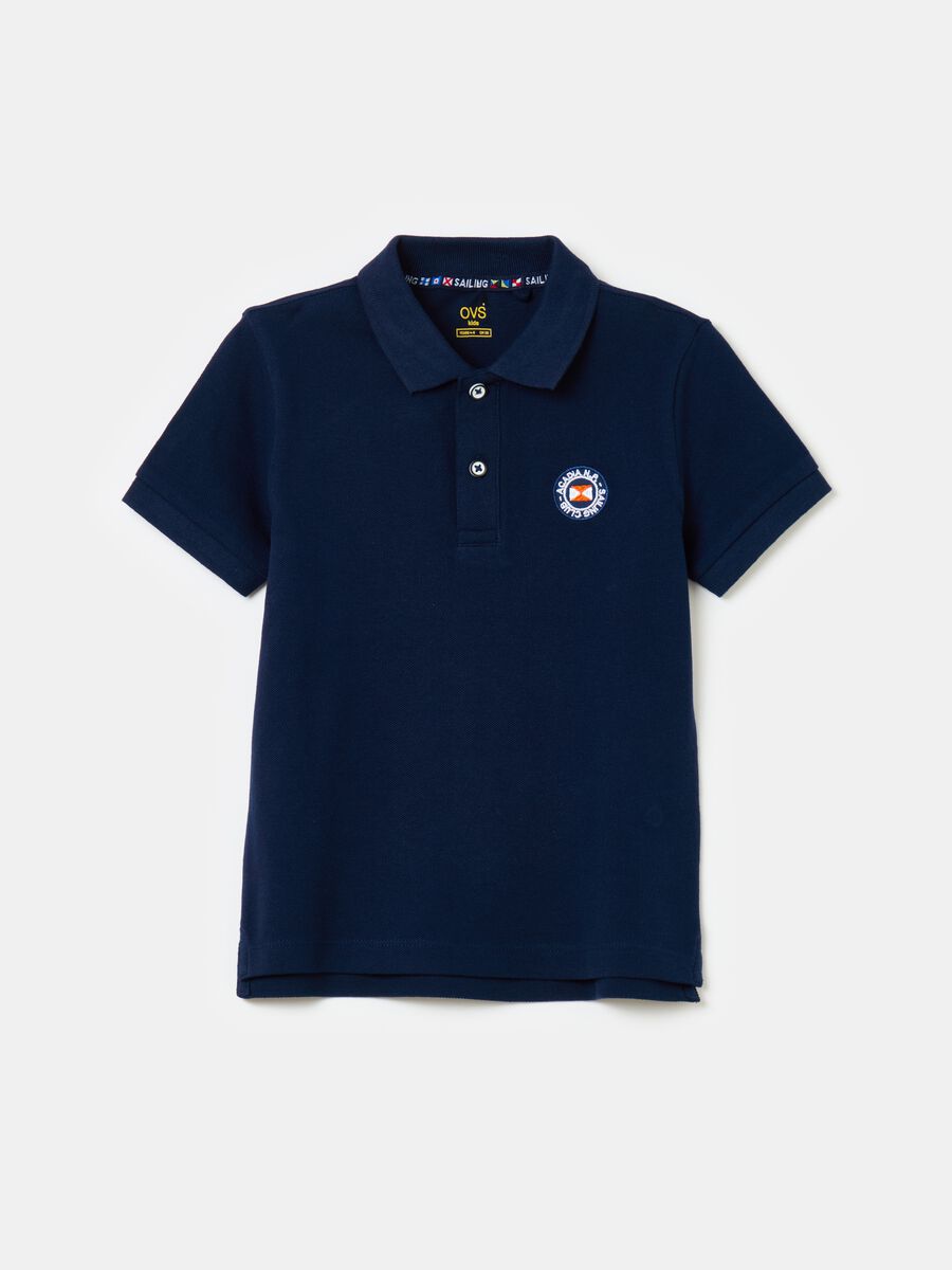 Polo shirt with nautical circle embroidery_0