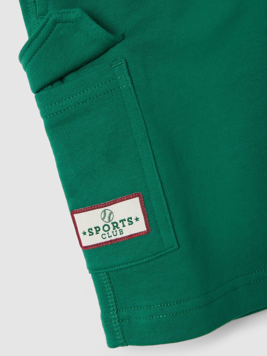 Green shorts in pure cotton_2