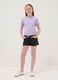 Schwarze Denim-Shorts f&uuml;r M&auml;dchen aus elastischem Baumwollmix, Slim Fit_0