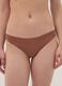 Brown stretch microfibre briefs with regular waist_1