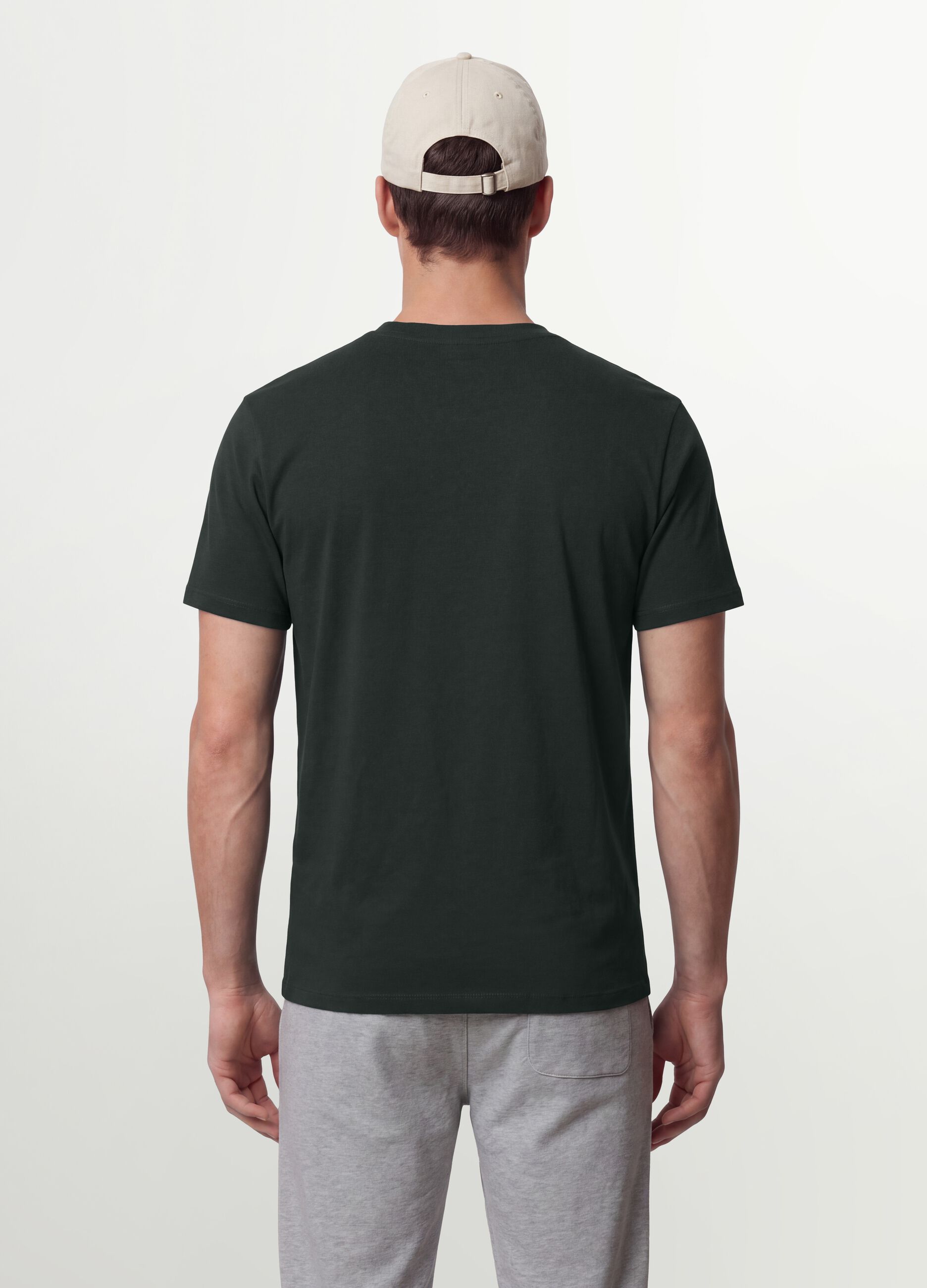 Green organic cotton slim-fit short-sleeve T-shirt