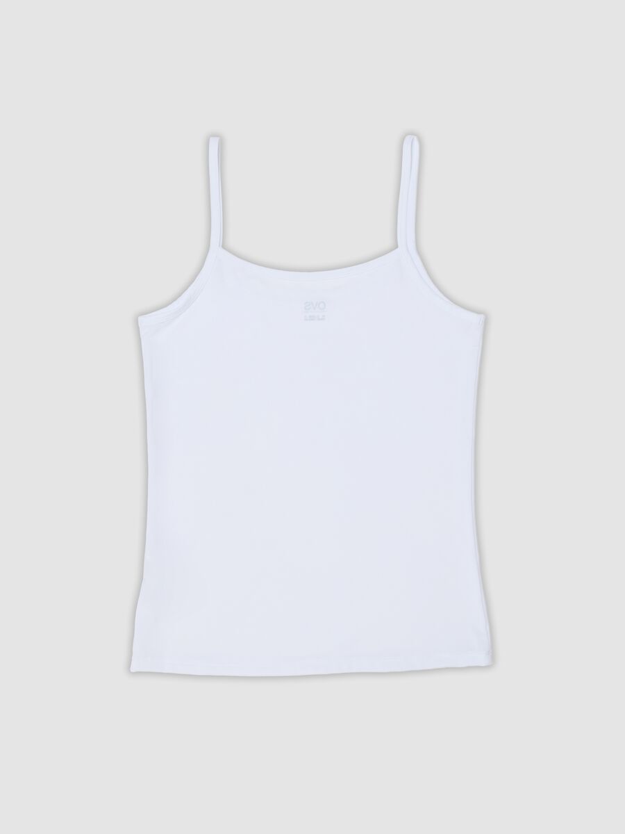 White stretch fabric vest top with crew neck, regular fit_2