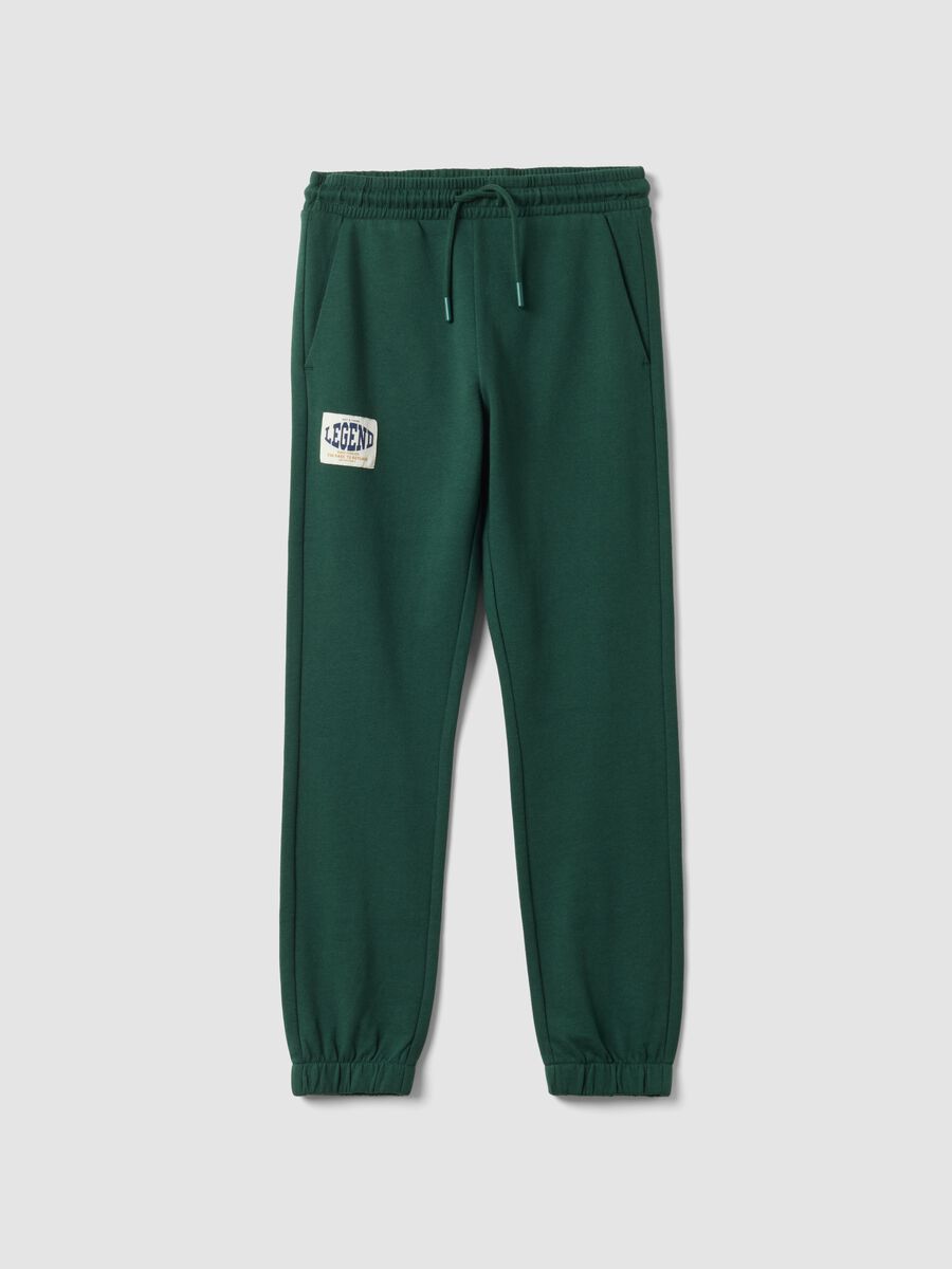 Green pure cotton joggers_0