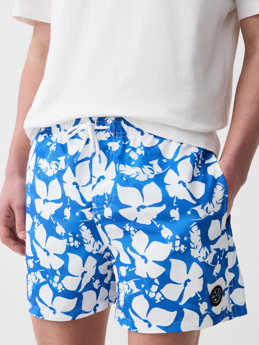 Swimming trunks with floral print_1