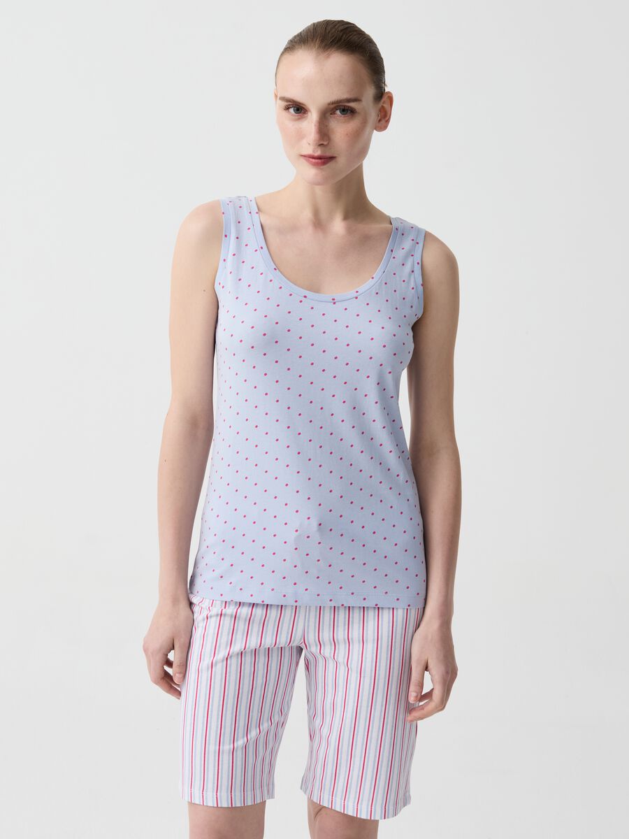 Polka dot pyjama top in organic cotton_2