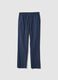 Beige chino trousers in pure blue cotton, regular fit_4