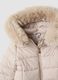 Taupe padded hooded jacket with contrast trim_2