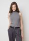 Grey regular fit sleeveless turtleneck top_0