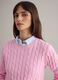 Pink pure cotton regular fit jumper with cable knit_3