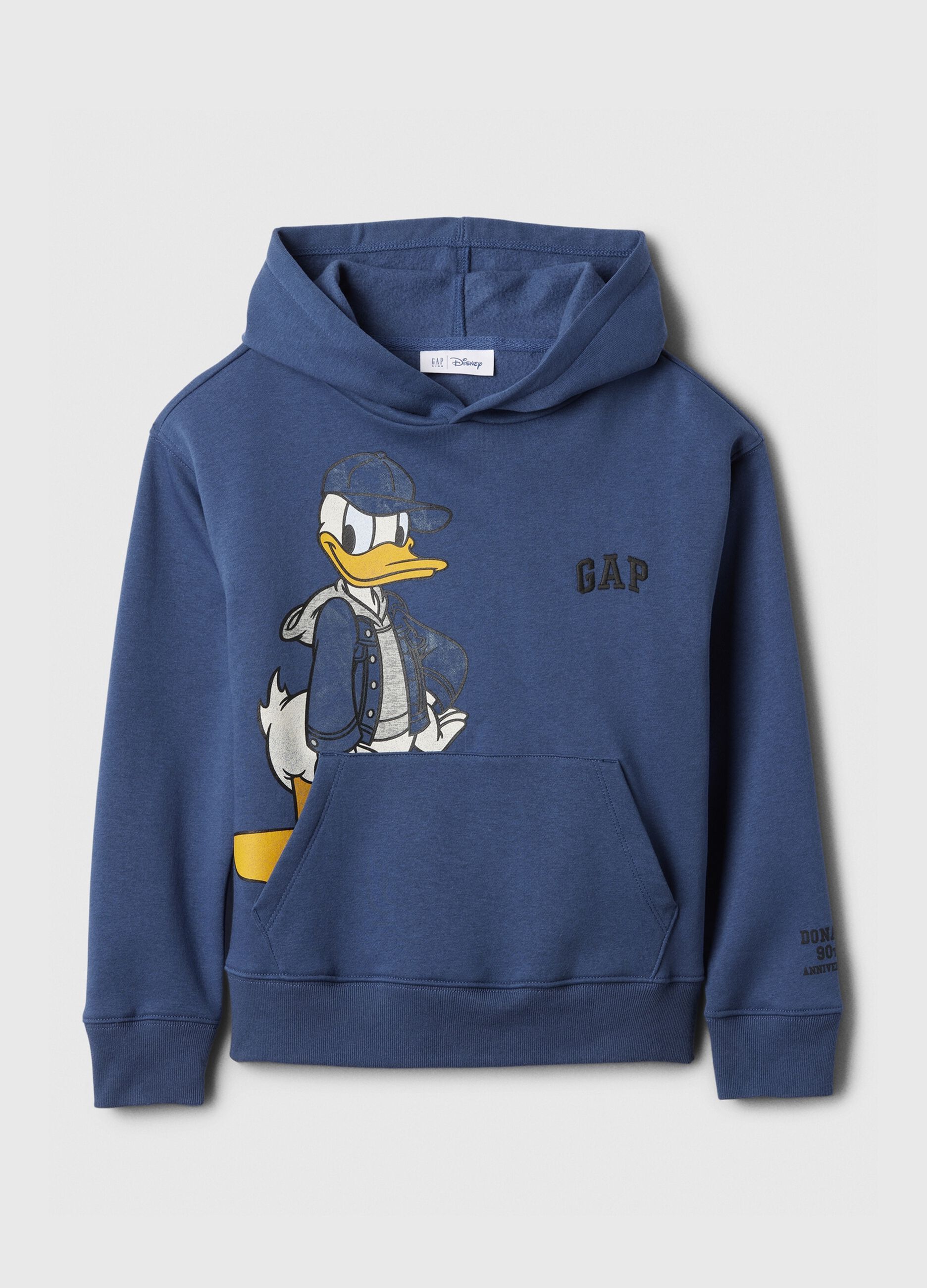 Sweatshirt with hood and Donald Duck print
