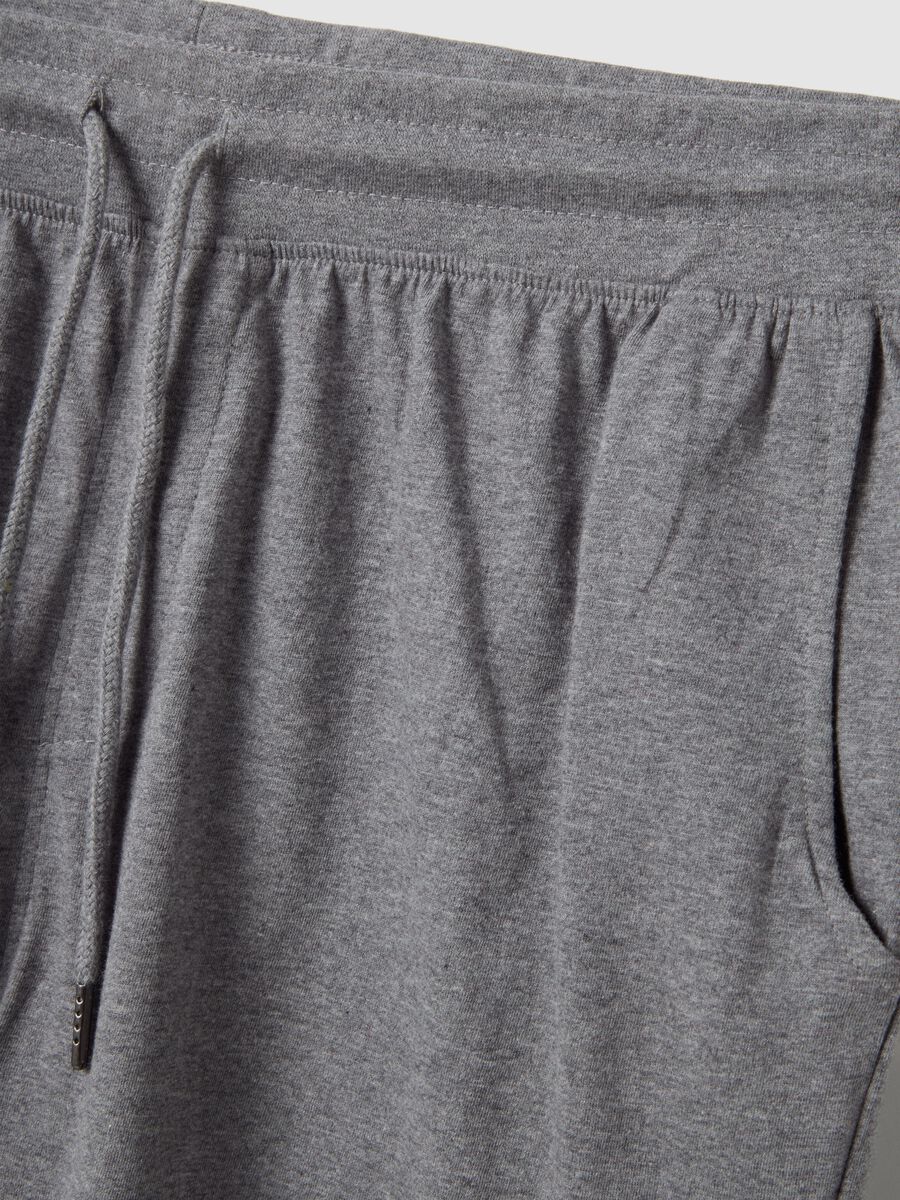 Grey pure cotton regular fit pyjama shorts_5