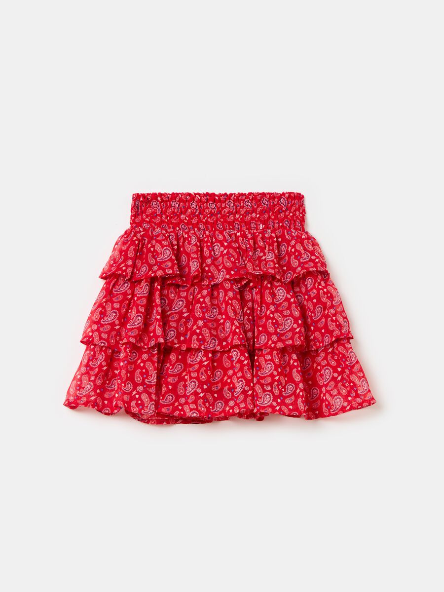 Tiered skirt with paisley pattern_0