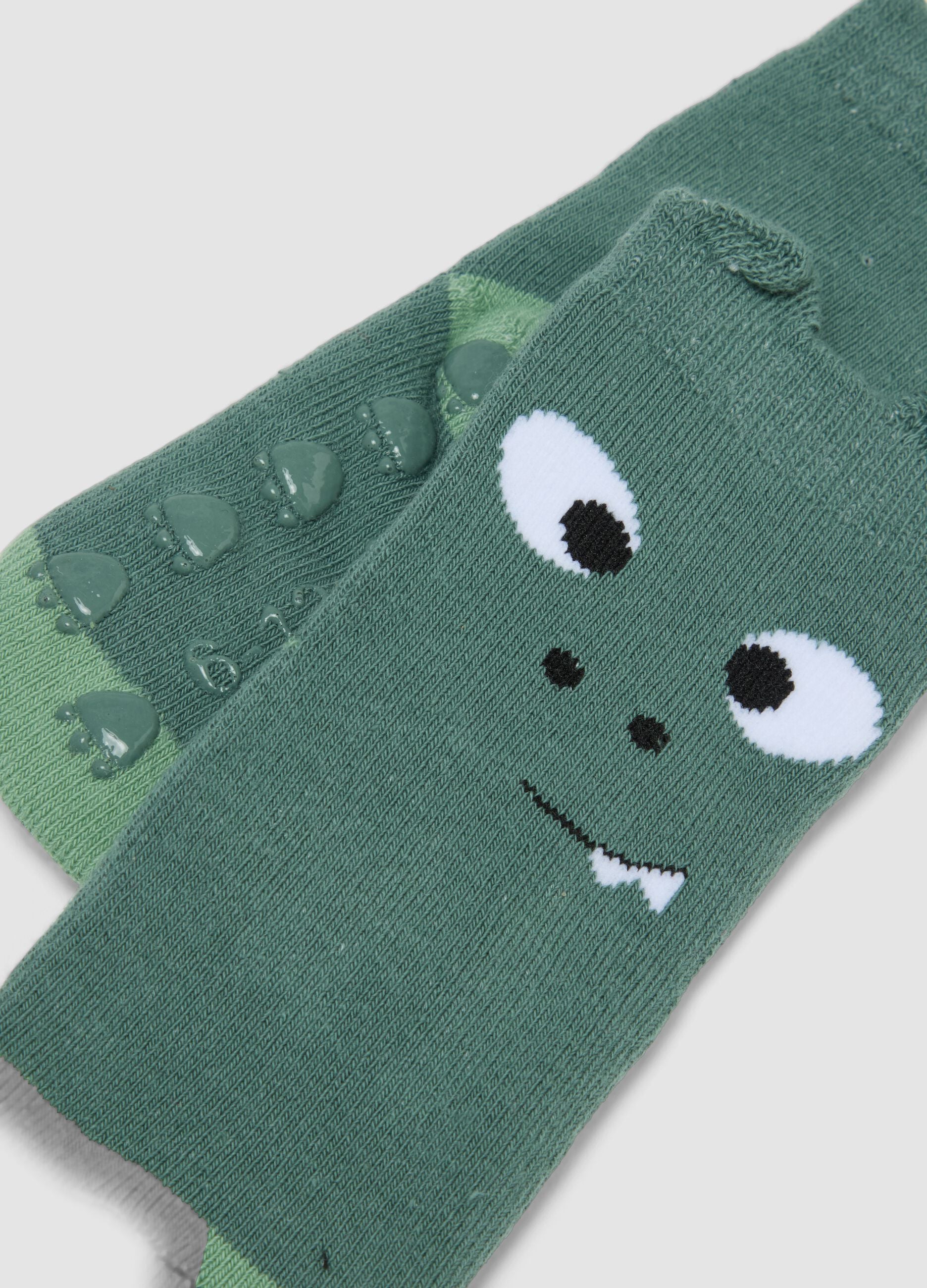 2-pack of multicolour non-slip socks in organic cotton blend