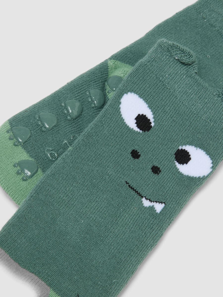 Lot de 2 chaussettes antid&eacute;rapantes multicolores en m&eacute;lange de coton bio_2