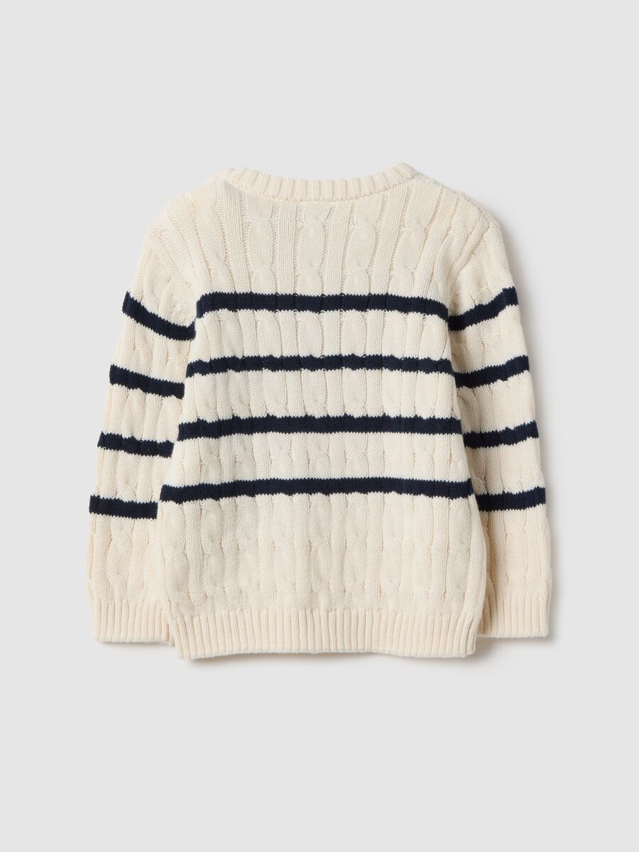 Striped multicolour pure cotton jumper, regular fit for baby_1