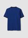Blue fitted pure cotton T-shirt with contrast trims_6