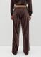 Brown velour regular fit trousers_2